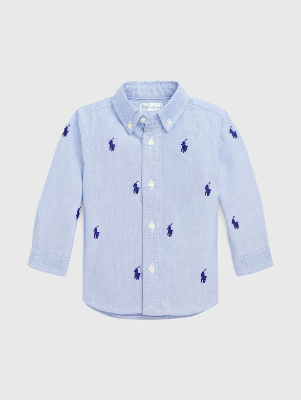 Light blue shirt with embroidered logo - 1