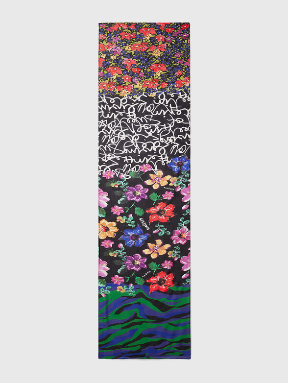 Scarf with multicoloured print - 3