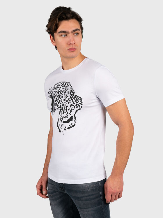 Памучна тениска с принт на ягуар - 1