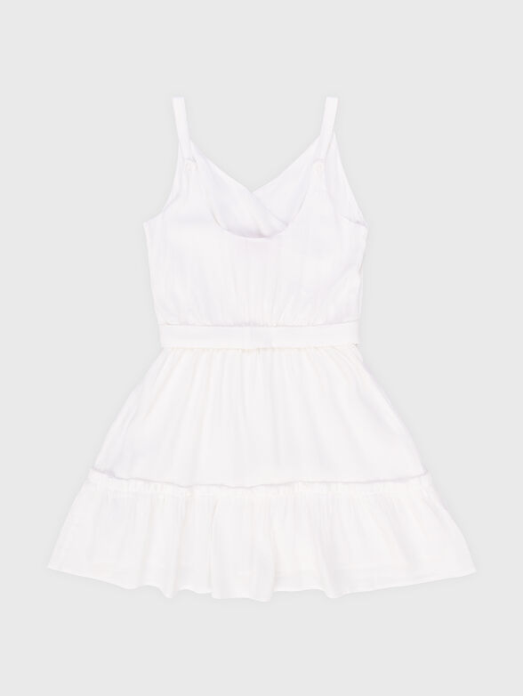 White dress with belt and logo detail - 1