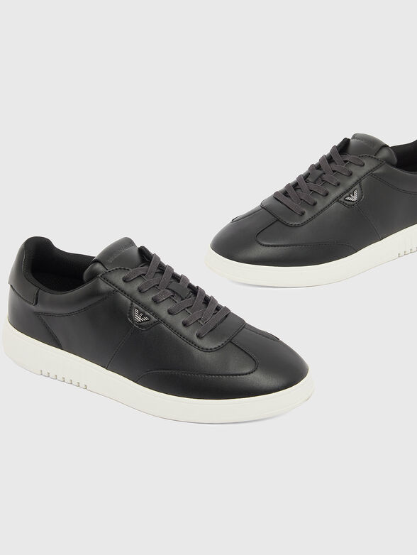 Genuine leather sneakers with a logo - 4