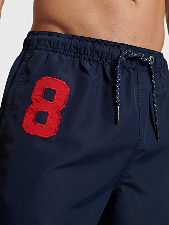 VINTAGE POLO blue beach shorts with embroidery - 4