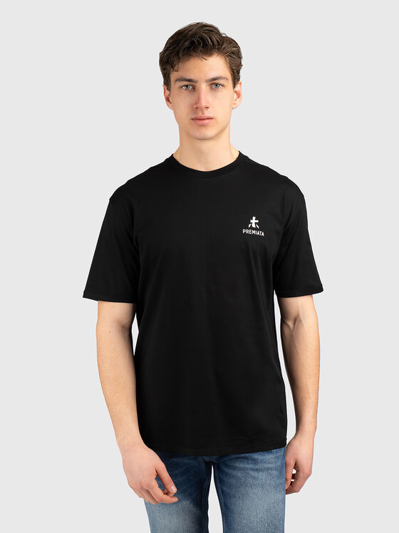 Памучна тениска с овално деколте - 1