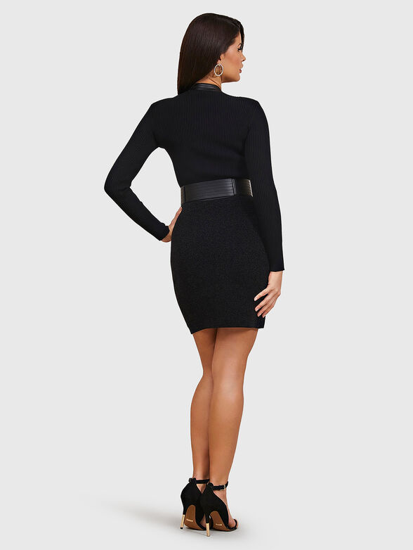 GIO V-neck mini dress whit belt - 2