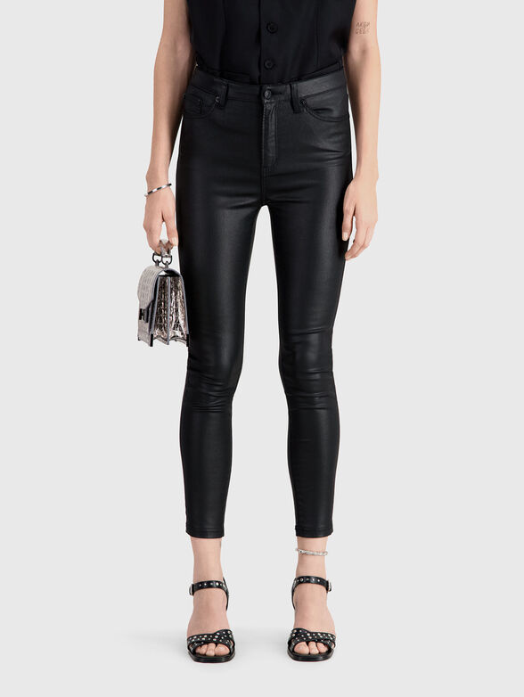 Black skinny jeans with wax effect - 1
