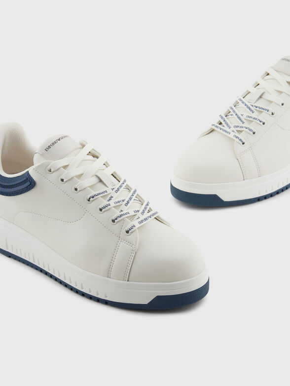 Leather sneakers with logo - 4