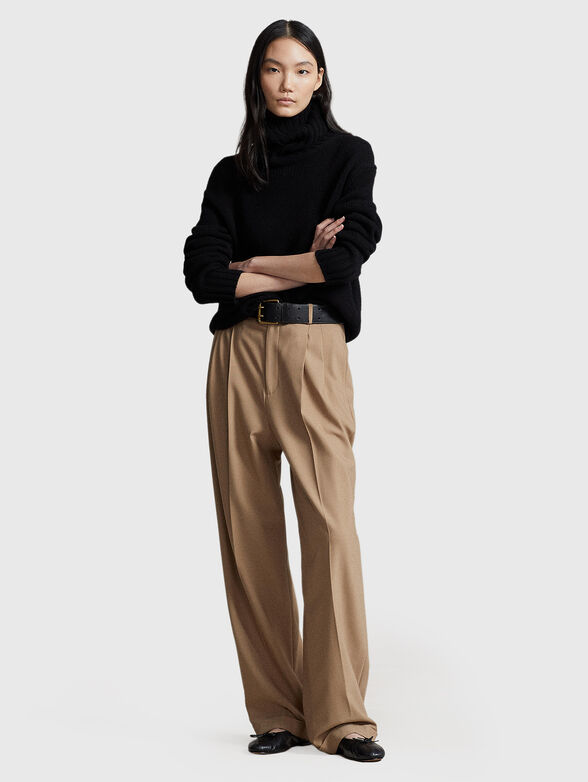 Wool blend trousers with wide legs - 4