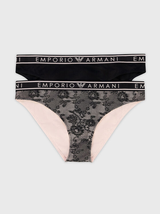 Set of two pairs of cotton briefs in black - 1