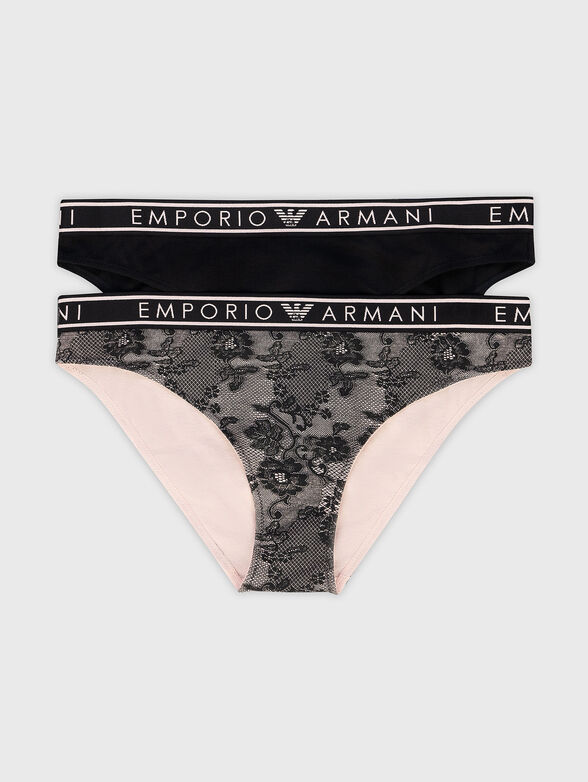 Set of two pairs of cotton briefs in black - 1