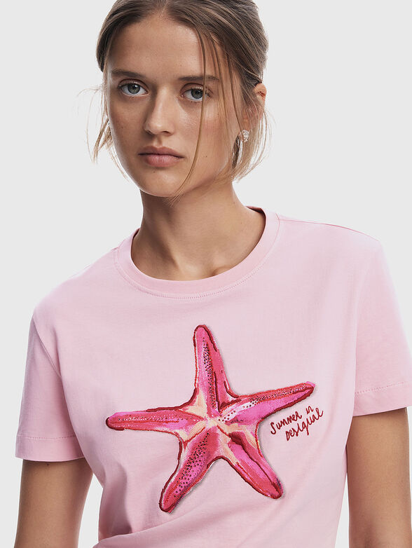 Cotton T-shirt with print - 4