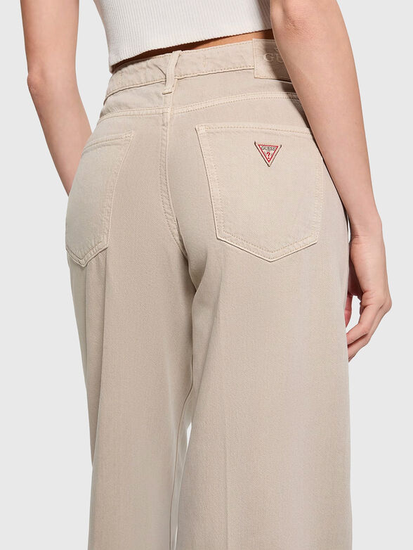 SEXY PALAZZO jeans in beige color - 4
