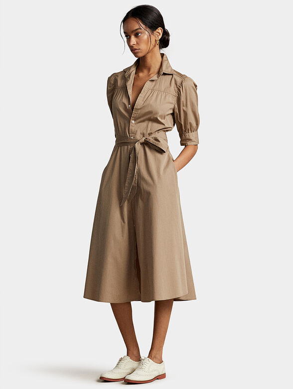 Cotton dress with belt - 4