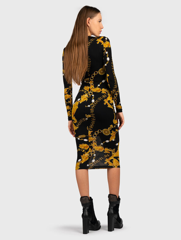 Black midi dress with baroque print  - 2