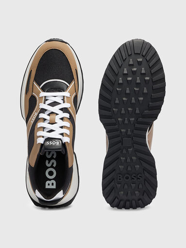 Beige sneakers with black elements - 5