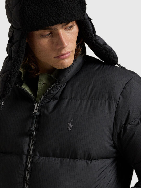 Padded jacket with embroidered logo - 5