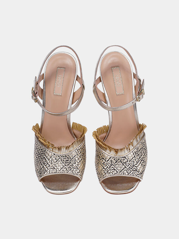 APRIL Fringed sandals with logo print - 6