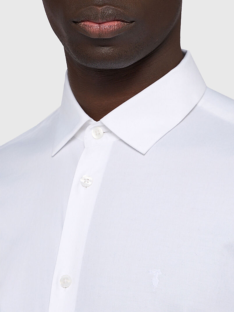 Cotton shirt with logo embroidery - 3