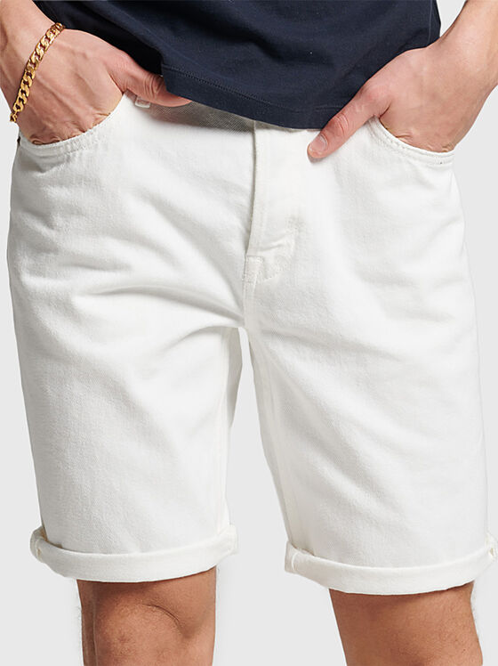 Къси дънкови панталони VINTAGE с лого детайли - 1