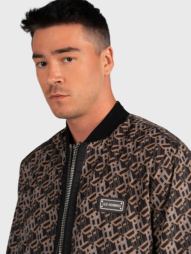 Bomber jacket with monogram logo print - 4