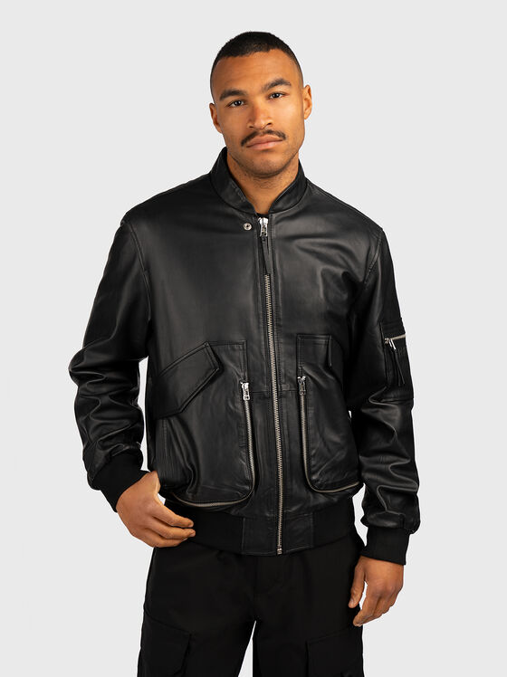 Leather bomber jacket - 1