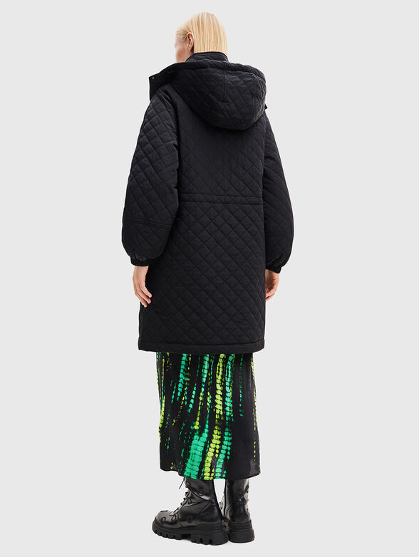 Long black jacket with a hood - 3