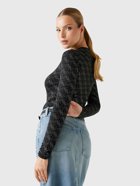 Slim bodysuit with accent print - 3