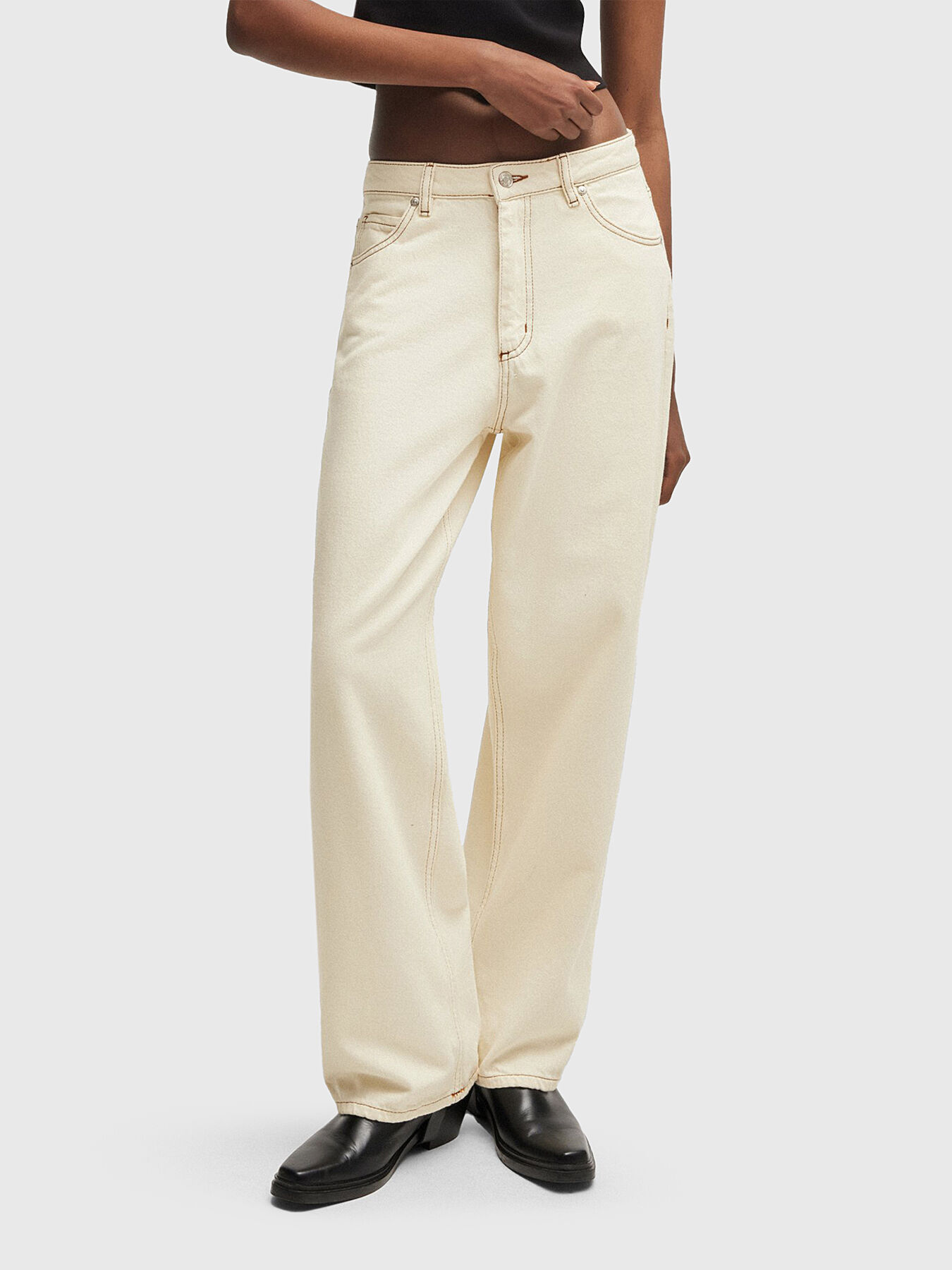 HUGO Damen Gisanna Jeans – Klassische Damenjeans Mit Gürtelschlaufen, Knopf Und Reißverschluss