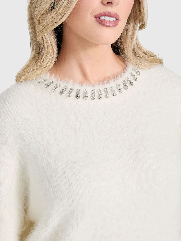 ARISA rhinestone neck sweater - 3