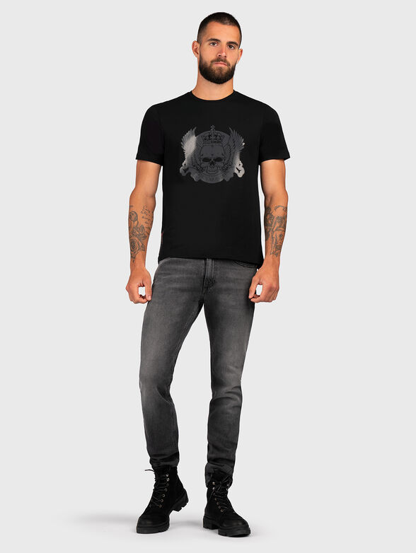 Black T-shirt with print  - 6