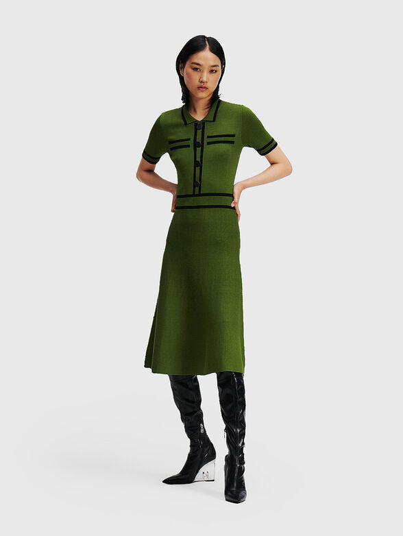 Knitted dress with contrast details - 1