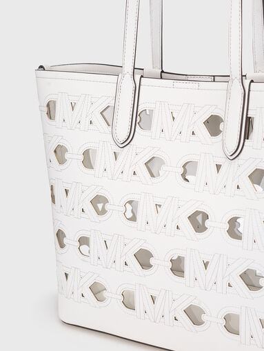 Perforated shopper bag in black  - 4