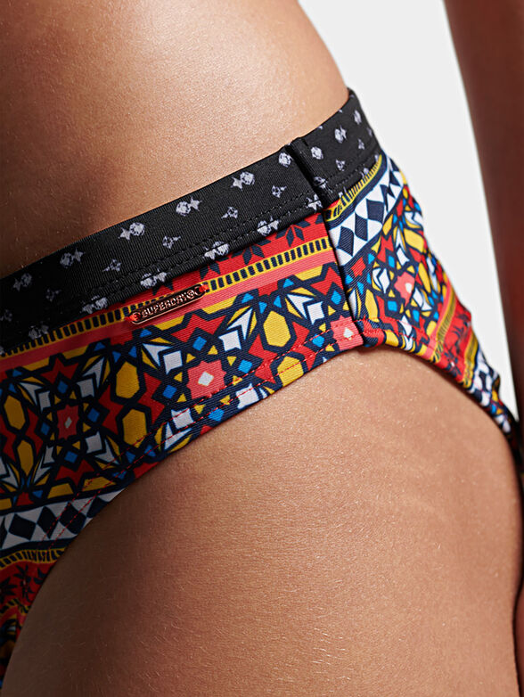 Bikini bottom with multicolor print - 4