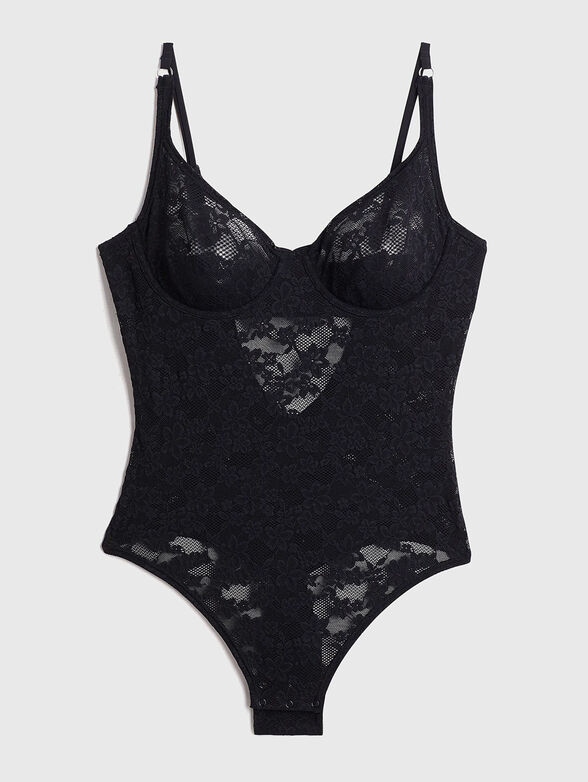 STRETCH LACE bodysuit in black - 4