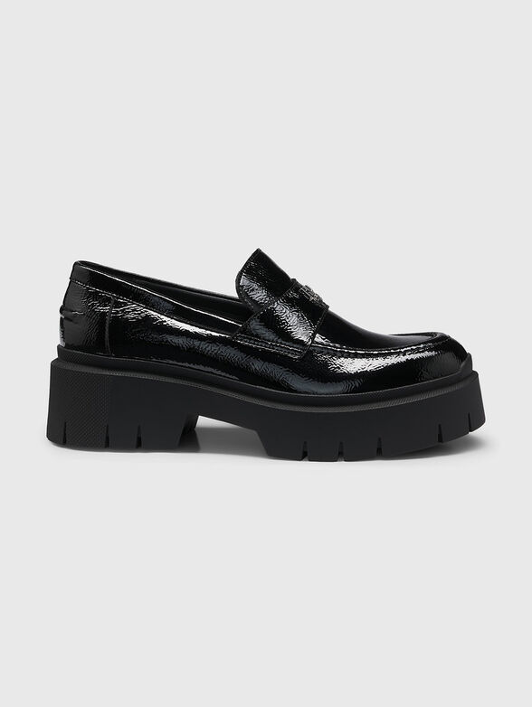 Leather loafers with logo - 1