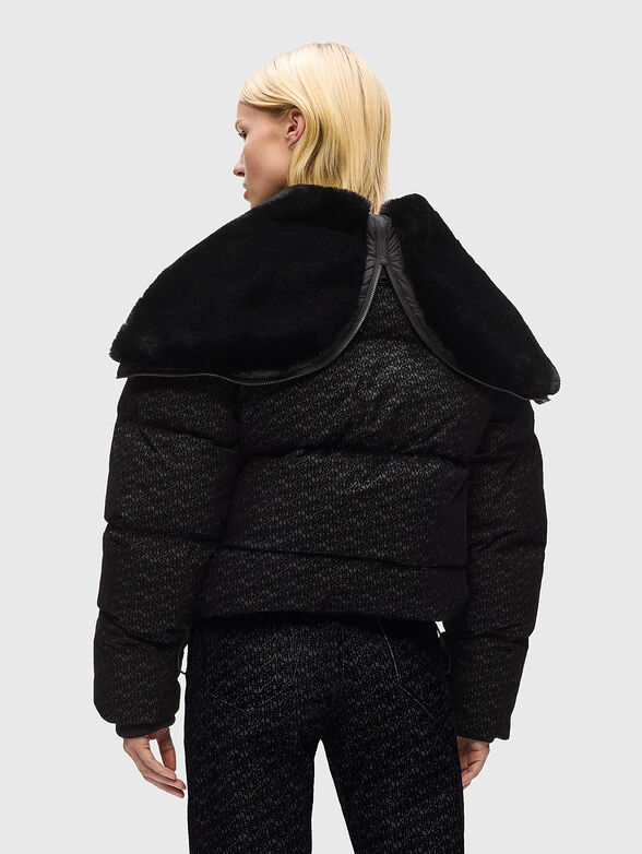 Padded jacket with monogram logo print - 3