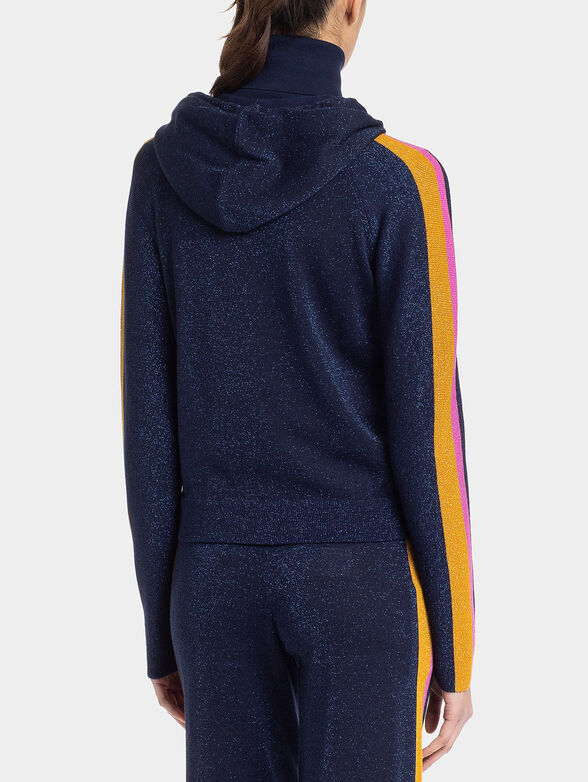 Hooded sweatshirt with zip and shiny threads - 3