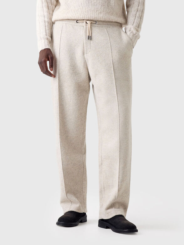 Slim wool blend trousers - 1