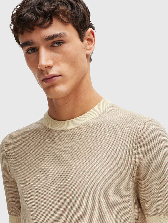 TANTINO beige sweater with short sleeves - 4