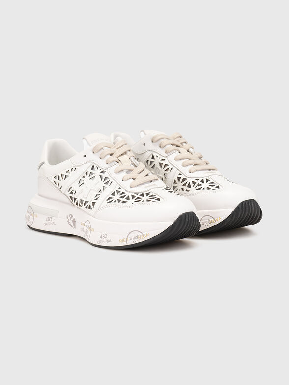 CASSIE leather sneakers with perforated details - 2