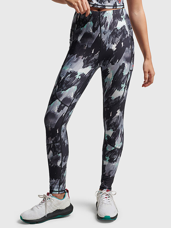 RUN sports leggings with multicolour print - 1