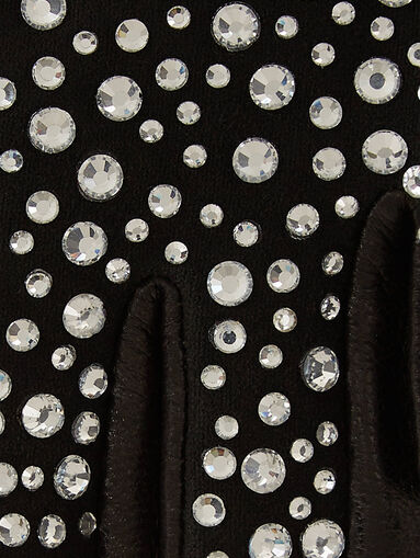 Gloves with appliqué rhinestones - 5