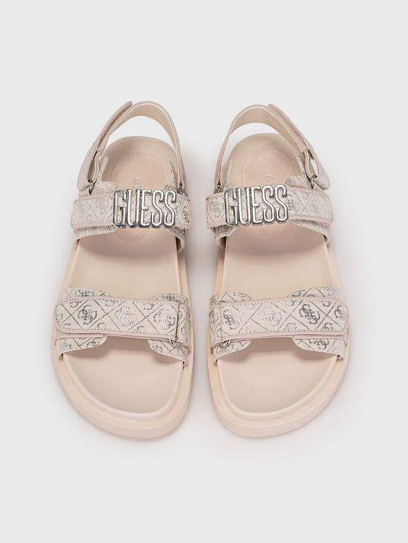 FABELIS beige sandals with logo accent - 6
