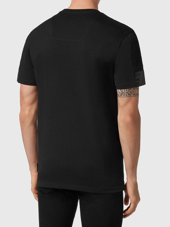 Black T-shirt with accent sleeve - 3