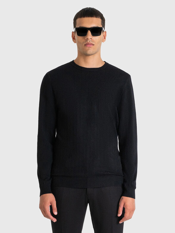 Black viscose blend sweater - 1