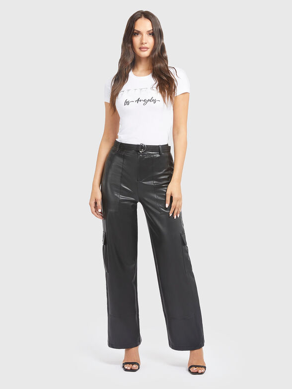 Cotton T-shirt in black color - 2