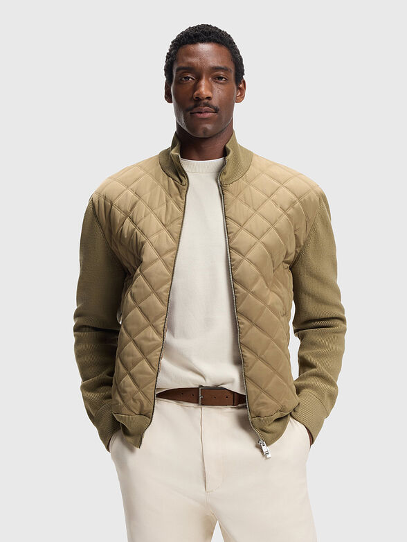 Knitted wool jacket with quilted effect - 1