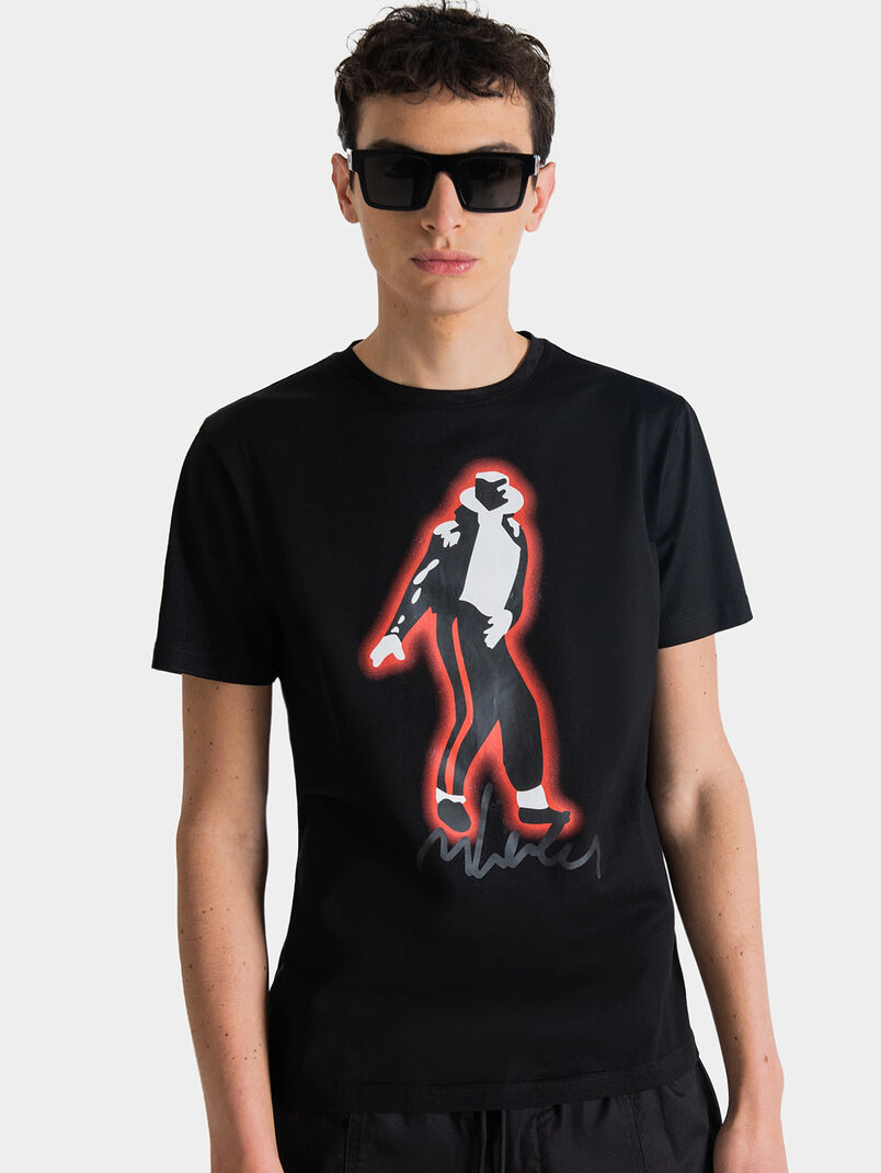 Black T-shirt with Michael Jackson print - 3