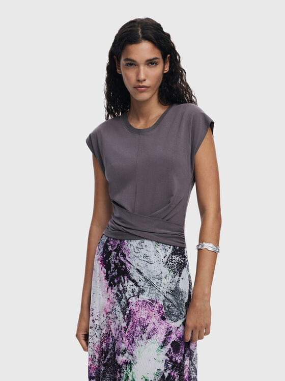 Миди рокля от памучен бленд - 1