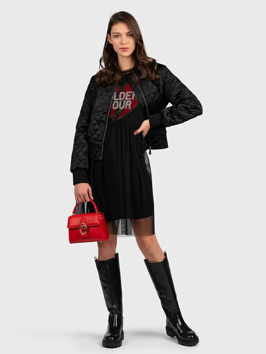 SUKI Black bomber with logo embroideries - 5