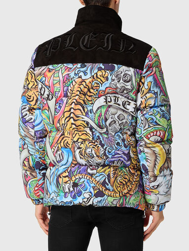 Padded jacket with multicolour print - 3